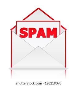 Envelope with spam, vector eps10 illustration