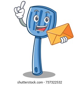 With envelope spatula character cartoon style