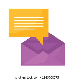 envelope and speech bubble