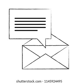 envelope and speech bubble
