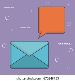 envelope and speech bubble  icon