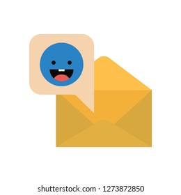 envelope with speech bubble isolated icon