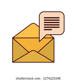 envelope with speech bubble isolated icon
