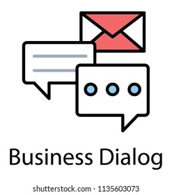 
An envelope and speech bubbles symbolising email marketing concept 
