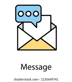 
An envelope and speech bubbles symbolising email marketing concept 
