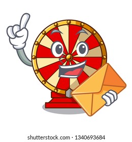 With envelope spinning wheel toy isolated the character