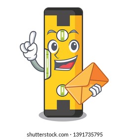 With envelope spirit level in the mascot shape