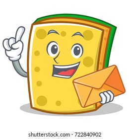 With envelope sponge cartoon character funny