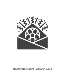 Envelope with sports win vector icon. filled flat sign for mobile concept and web design. Teaser Bet glyph icon. Symbol, logo illustration. Vector graphics