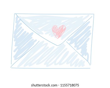 Envelope for St. Valentine's Day Vector Illustration.