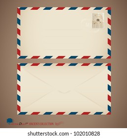 Envelope and stamp. Vector Illustration