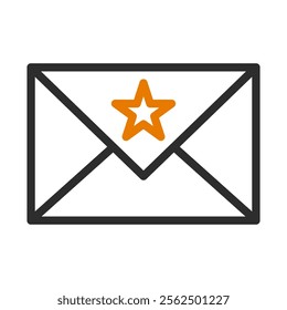 Envelope with star icon. Concept of favorite, important, or special message.