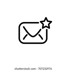 Envelope and star icon, vector illustration