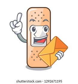 With envelope sticking plaster in medicinal basket character