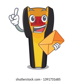 With envelope stud finder in the cartoon shape