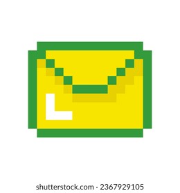 An envelope in the style of pixel art. Vector illustration