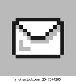 Sobre en el estilo de pixel art. Ilustración vectorial