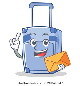 With envelope suitcase character cartoon style