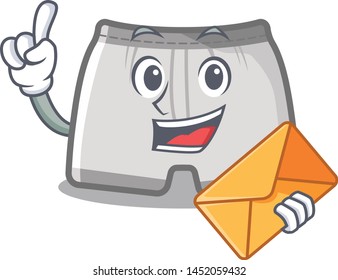 With envelope swimming trunks isolated with the mascot