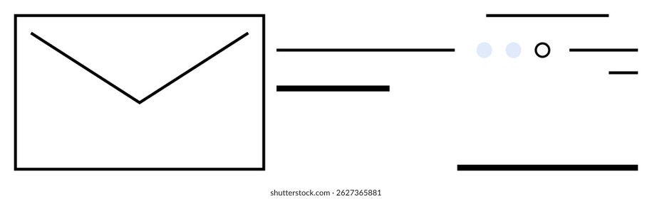 Envelope symbol for email next to a notification icon with three dots. Ideal for communication, messaging, email services, notifications, digital correspondence, online services, modern interfaces