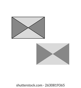 Envelope symbol shape. Message vector icon. Paper mail figure. Simple letter form.