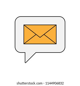 Envelope symbol in a speech bubble icon, vector illustration design. Communication collection.