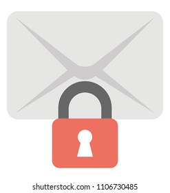 
An envelope symbolising mail with a padlock representing confidential mail
