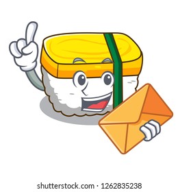With envelope tamago Sushi a japanese cartoon food