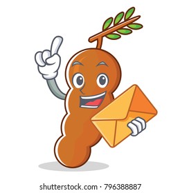 With envelope tamarind character cartoon style