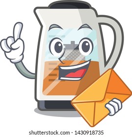 With envelope tea maker in the cartoon shape