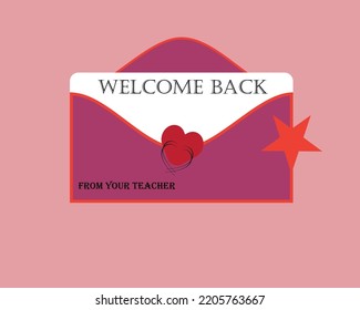 An envelope from the teacher to the children congratulating them on the new school year.