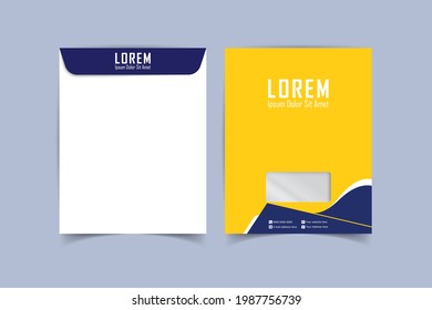 Envelope template. A4 Envelope design with front and back. Luxury, Modern, Elegant, Professional Minimalist Business A4 Envelope design. Vector illustration