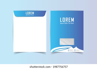 Envelope template. A4 Envelope design with front and back. Luxury, Modern, Elegant, Professional Minimalist Business A4 Envelope design. Vector illustration