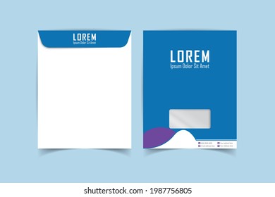 Envelope template. A4 Envelope design with front and back. Luxury, Modern, Elegant, Professional Minimalist Business A4 Envelope design. Vector illustration
