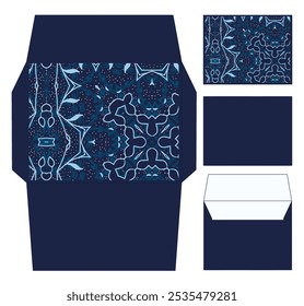 envelope template with batik illustration