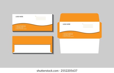 O modelo de envelope. Tamanho padrão internacional. Design de modelo de envelope.