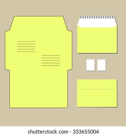 envelope templates. on grey background. Vector illustration