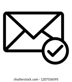 An envelope with tick mark symbolising vote posted for polling