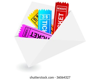 envelope with tickets for transport