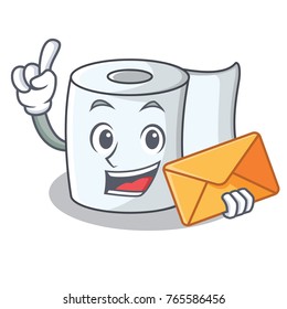 With envelope tissue character cartoon style