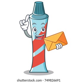 With envelope toothpaste character cartoon style