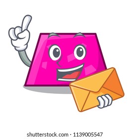 With envelope trapezoid character cartoon style