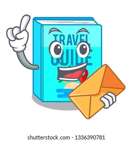 With Envelope Travel Guide Book Isolated In Cartoon