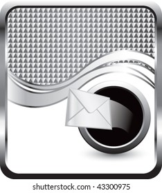envelope under silver checkered wave