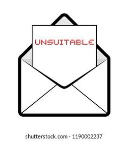 envelope with unsuitable message