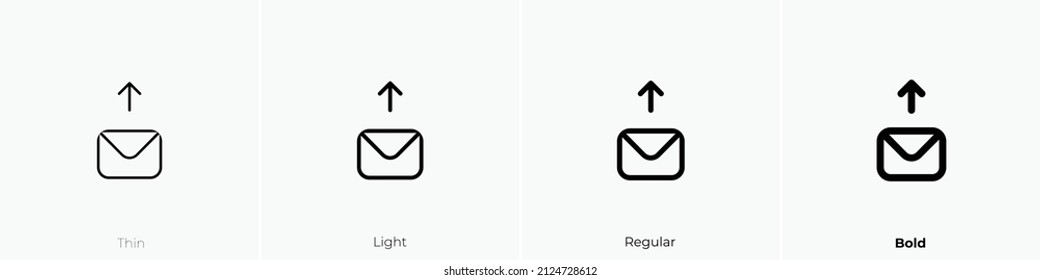 envelope upload alt icon. Thin, Light Regular And Bold style design isolated on white background