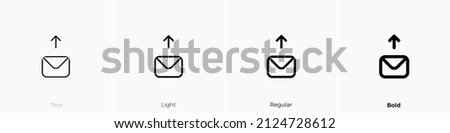 envelope upload alt icon. Thin, Light Regular And Bold style design isolated on white background