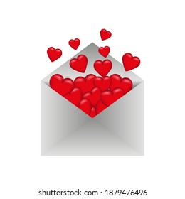 Sobre con valentinas. Día de San Valentín. Ilustración vectorial.