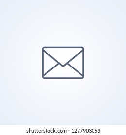 Envelope, vector best gray line icon on white background, EPS 10