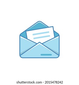 Vector de sobres con color azul y blanco adecuado para icono o ilustración de correo